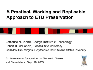 A Practical, Working and Replicable Approach to ETD Preservation
