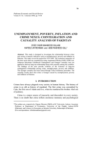 UNEMPLOYMENT, POVERTY, INFLATION AND CRIME NEXUS: COINTEGRATION AND CAUSALITY ANALYSIS OF PAKISTAN