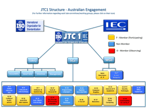 JTC1 Structure - Australian Engagement WGs SCs P - Member (Participating)