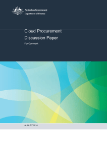 Cloud Procurement Discussion Paper For Comment