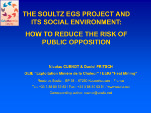THE SOULTZ EGS PROJECT AND ITS SOCIAL ENVIRONMENT: PUBLIC OPPOSITION