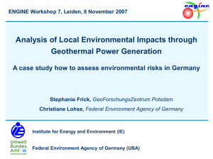 Analysis of Local Environmental Impacts through Geothermal Power Generation