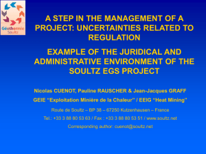 A STEP IN THE MANAGEMENT OF A PROJECT: UNCERTAINTIES RELATED TO REGULATION