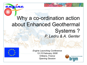 Why a co-ordination action about Enhanced Geothermal Systems ?