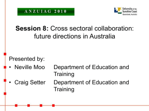 Session 8: future directions in Australia