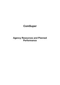 ComSuper Agency Resources and Planned Performance