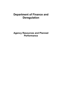 Department of Finance and Deregulation  Agency Resources and Planned