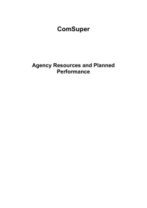 ComSuper  Agency Resources and Planned Performance