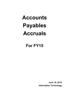 Accounts Payables Accruals For FY15
