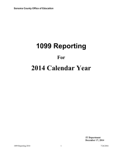 1099 Reporting 2014 Calendar Year For