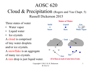 AOSC 620 Cloud &amp; Precipitation Russell Dickerson 2015