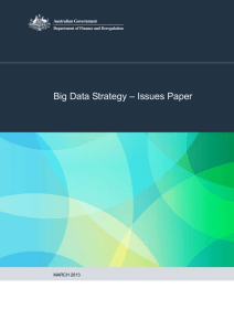 – Issues Paper Big Data Strategy MARCH 2013