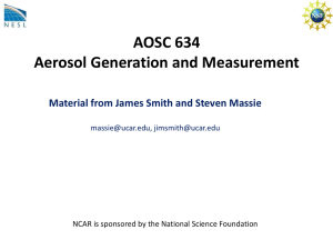 AOSC 634 Aerosol Generation and Measurement ,