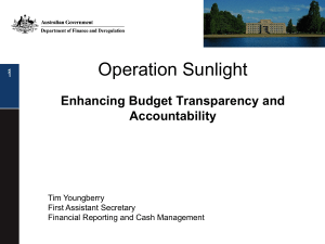 Operation Sunlight Enhancing Budget Transparency and Accountability 1