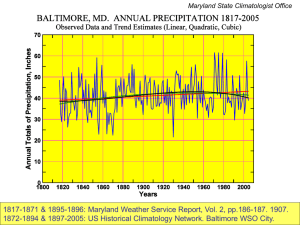 1817-1871 &amp; 1895-1896: Maryland Weather Service Report, Vol. 2, pp.186-187.... 1872-1894 &amp; 1897-2005: US Historical Climatology Network. Baltimore WSO City.