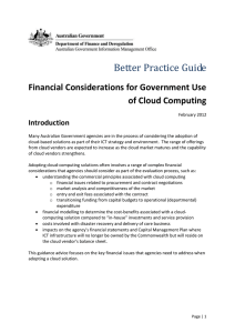 Better Practice Guide Financial Considerations for Government Use of Cloud Computing