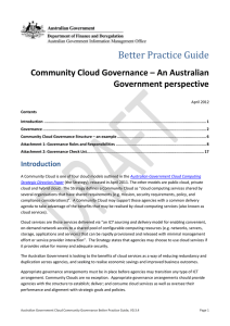Better Practice Guide Community Cloud Governance – An Australian Government perspective