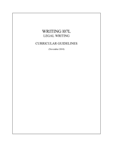 WRITING l07L LEGAL WRITING  CURRICULAR GUIDELINES