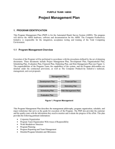 Project Management Plan PURPLE TEAM / ABSS  1.  PROGRAM IDENTIFICATION