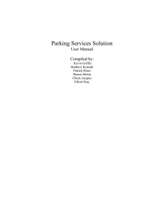 Parking Services Solution User Manual Compiled by: