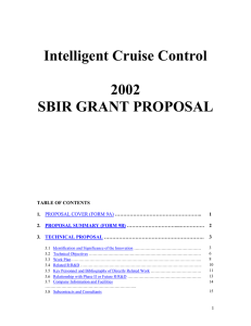 Intelligent Cruise Control 2002 SBIR GRANT PROPOSAL