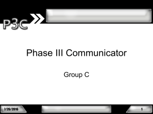 Phase III Communicator Group C 7/26/2016 1