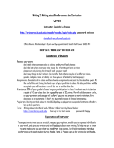 Writing 2: Writing about Gender across the Curriculum Fall 2006