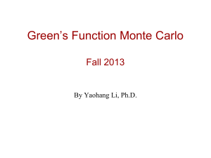 Green’s Function Monte Carlo Fall 2013 By Yaohang Li, Ph.D.