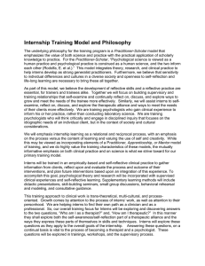 Internship Training Model and Philosophy