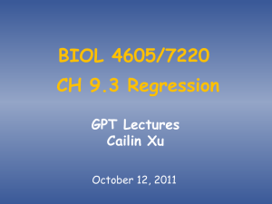 BIOL 4605/7220 CH 9.3 Regression GPT Lectures Cailin Xu