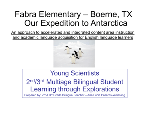 – Boerne, TX Fabra Elementary Our Expedition to Antarctica
