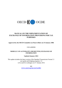 MANUAL ON THE IMPLEMENTATION OF EXCHANGE OF INFORMATION PROVISIONS FOR TAX PURPOSES