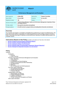 POLICY Performance Management and Evaluation