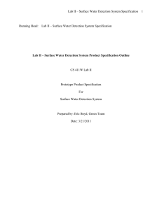 Lab II – Surface Water Detection System Specification   ...  Running Head:    Lab II – Surface Water...