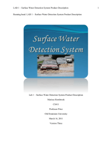 LAB 1 – Surface Water Detection System Product Description 1