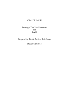 CS 411W Lab III Prototype Test Plan/Procedure For