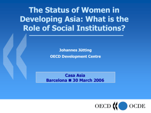 The Status of Women in Developing Asia: What is the Casa Asia