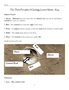 The Three Principles of Geology Lecture Notes – Key Impact Craters Ejecta Material