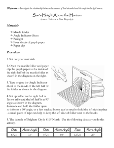 Sun’s Height Above the Horizon Materials Procedure