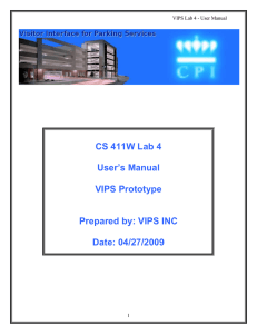 CS 411W Lab 4 User’s Manual VIPS Prototype