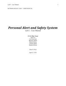 Personal Alert and Safety System Lab 4 – User Manual