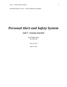 Personal Alert and Safety System Lab 5 – Lessons Learned