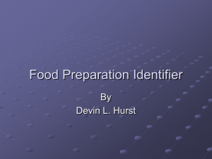 Food Preparation Identifier By Devin L. Hurst