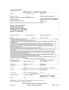 SBIR Phase II -- Proposal Cover Page Receipt Tracking Assistant