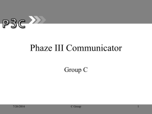 Phaze III Communicator Group C 7/26/2016 C Group