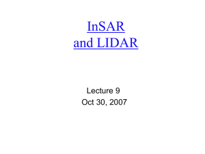 InSAR and LIDAR Lecture 9 Oct 30, 2007