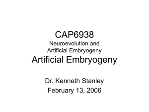 CAP6938 Artificial Embryogeny Dr. Kenneth Stanley February 13, 2006