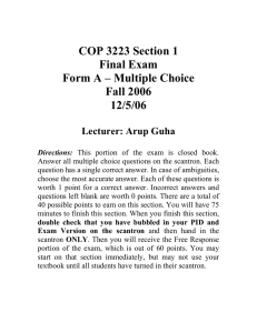 COP 3223 Section 1 Final Exam Form A – Multiple Choice