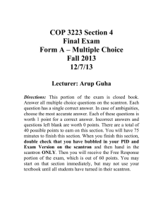 COP 3223 Section 4 Final Exam Form A – Multiple Choice