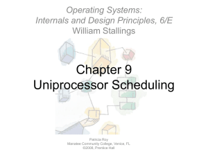 Chapter 9 Uniprocessor Scheduling Operating Systems: Internals and Design Principles, 6/E